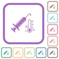 Vaccine storage temperature frosty simple icons