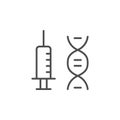 Vaccine or syringe line outline icon