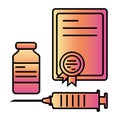 Vaccine syringe vial certificate gradient