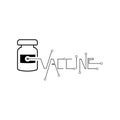 Vaccine tube, covid 19 icon, Anti vaccine. Chip. Anti chip