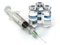 Vaccine in vial with syringe. Vaccination concept. Royalty Free Stock Photo