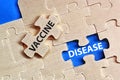 Vaccine Vs Disease Vaccination Immune Health Care Puzzle. Royalty Free Stock Photo
