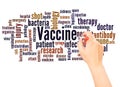 Vaccine word cloud hand writing concept Royalty Free Stock Photo