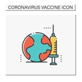 Vaccine for world color icon