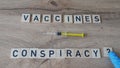 Vaccines conspiracy question idea. Conspiracy idea of depopulation or pulation control through vaccines