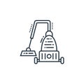 vaccum cleaner vector icon isolated on white background. Outline, thin line vaccum cleaner icon for website design and mobile, app