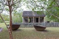 sugar cone cooking station in Vacherie, Texas. The plantation serves nowadays as a museum to show the history of slavery and Royalty Free Stock Photo