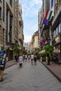 Vaci utca main street in Budapest, Hungary. Royalty Free Stock Photo
