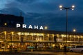 Vaclav Havel Airport Prague at twilight Royalty Free Stock Photo