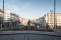 Vaclavske namesti square from Narodni muzeum entrance in Praha city in Czech republic Royalty Free Stock Photo