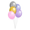 vactor illustration of a bunch of colorful balloons on a white background