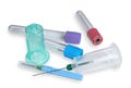 Vacutainer holders with needles and vacuum tubes for blood collection