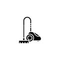 Vacuum cleaner black icon concept. Vacuum cleaner flat vector symbol, sign, illustration. Royalty Free Stock Photo