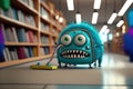 Vacuum cleaner cute and funny monster in the room. Dustsucker mascot character. Generated AI.