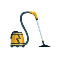 Vacuum cleaner modern icon. Carpet cleaner item or washing robot cyclone. Cartoon vector cleaning equipment for home Royalty Free Stock Photo