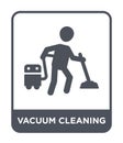 vacuum cleaning icon in trendy design style. vacuum cleaning icon isolated on white background. vacuum cleaning vector icon simple