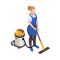 Vacuum Cleaning Woman Composition