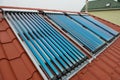 Vacuum collectors- solar water heating system Royalty Free Stock Photo