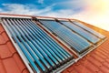 Vacuum collectors- solar water heating system Royalty Free Stock Photo