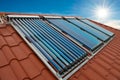 Vacuum collectors- solar water heating system Royalty Free Stock Photo