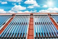 Vacuum collectors- solar water heating system Royalty Free Stock Photo