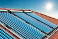 Vacuum collectors- solar water heating system Royalty Free Stock Photo