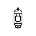 Vacuum diodes black line icon. Pictogram for web page
