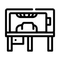 vacuum forming of plastic line icon vector illustration