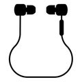 Vacuum headphones wired wireless icon black color vector illustration image flat style Royalty Free Stock Photo