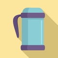 Vacuum insulated bottle icon, flat style Royalty Free Stock Photo