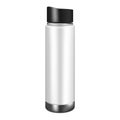 Vacuum insulated thermal water bottle isolated on white background, vector mockup. Thermos flask, mock-up. Travel thermo mug