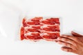 Vacuum packed Iberian ham table Royalty Free Stock Photo