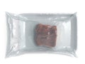 Vacuum packed meat 3d render on white