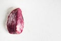Vacuum packed organic raw beef, on white background, top view flat lay,  with copy space for text Royalty Free Stock Photo