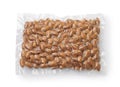 Vacuum plastic bag of almonds