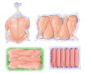 Vacuum poultry meat food set wrapped chicken pack