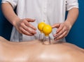 Vacuum relaxing massage in the spa studio Royalty Free Stock Photo