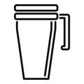 Vacuum thermo cup icon outline vector. Coffee mug