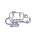 vacuum truck icon, line vector Royalty Free Stock Photo