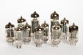 Vacuum tubes on white backgrou Royalty Free Stock Photo