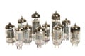 Vacuum tubes on white background