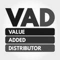 VAD - Value Added Distributor acronym concept Royalty Free Stock Photo