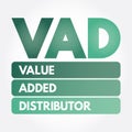 VAD - Value Added Distributor acronym Royalty Free Stock Photo