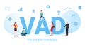 Vad value added distributor concept with big word or text and team people with modern flat style - vector Royalty Free Stock Photo