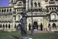 Vadodara, India - November 16, 2012: Front view of the Lakshmi Vilas Palace in the state of Gujarat, was constructed by the Royalty Free Stock Photo