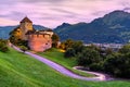 Vaduz Castle in Liechtenstein at night Royalty Free Stock Photo