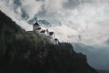 Vaduz Castle and Mountains - Vaduz, Liechtenstein Royalty Free Stock Photo