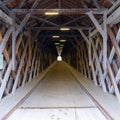 Vaduz, liechtenstein - interior of the last wooden bridge over the Rhine river Royalty Free Stock Photo