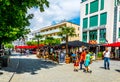 VADUZ, LIECHTENSTEIN, JULY 26, 2016: People are wandering around the historical center of Vaduz, Liechtenstein...IMAGE