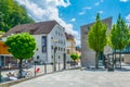 VADUZ, LIECHTENSTEIN, JULY 26, 2016: People are wandering around the historical center of Vaduz, Liechtenstein...IMAGE